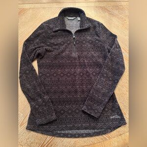 Women’s Eddie Bauer Dark Gray Geometric fleece Zip-Up pullover